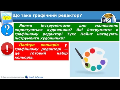 Що таке графічний редактор? Розділ 4 § 17 Якими інструментами для