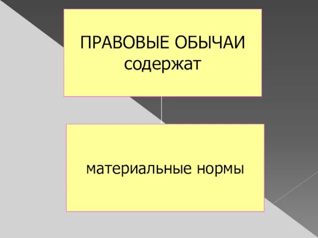 ПРАВОВЫЕ ОБЫЧАИ содержат материальные нормы