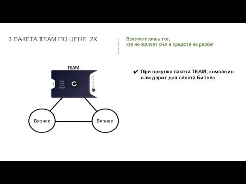 3 ПАКЕТА TEAM ПО ЦЕНЕ 2Х Бизнес Бизнес Взлетает лишь тот,