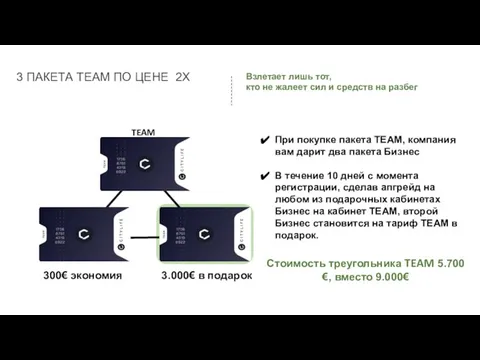 3 ПАКЕТА TEAM ПО ЦЕНЕ 2Х Бизнес Бизнес Взлетает лишь тот,