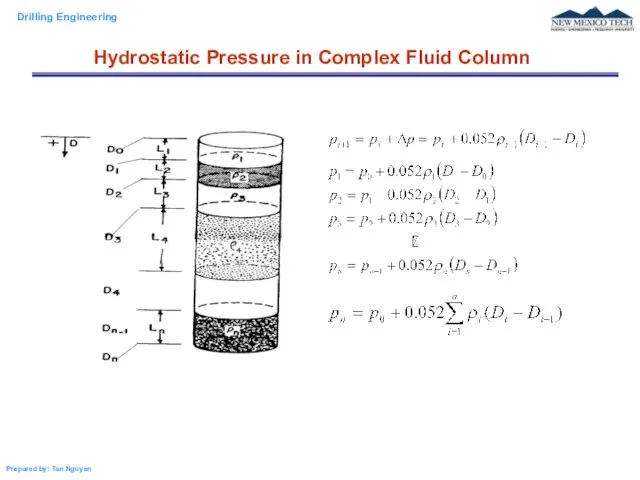 Hydrostatic Pressure in Complex Fluid Column