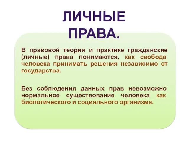 ЛИЧНЫЕ ПРАВА.