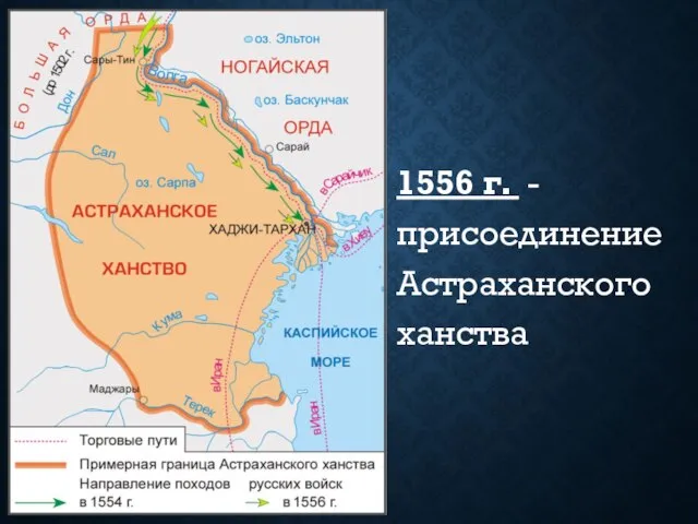 1556 г. - присоединение Астраханского ханства