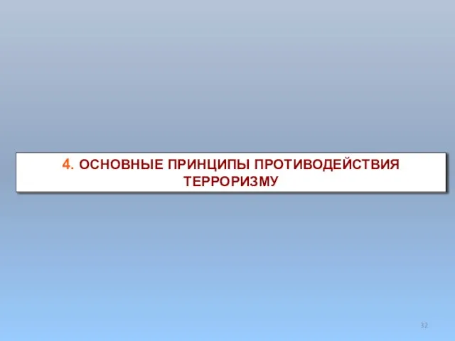 4. ОСНОВНЫЕ ПРИНЦИПЫ ПРОТИВОДЕЙСТВИЯ ТЕРРОРИЗМУ