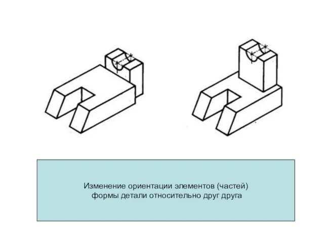 Изменение ориентации элементов (частей) формы детали относительно друг друга