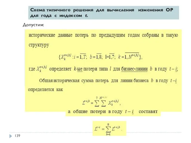 Схема типичного решения для вычисления изменения ОР для года с индексом t. Допустим: