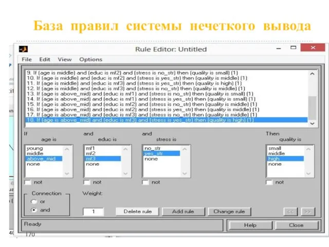 База правил системы нечеткого вывода