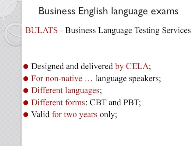 Business English language exams BULATS - Business Language Testing Services Designed