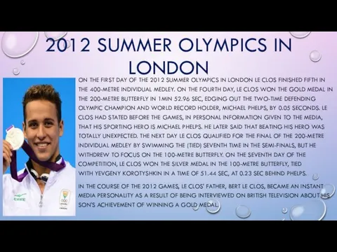 2012 SUMMER OLYMPICS IN LONDON ON THE FIRST DAY OF THE