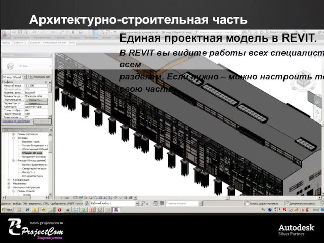 Архитектурно-строительная часть Единая проектная модель в REVIT. В REVIT вы видите