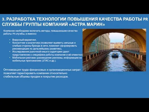 3. РАЗРАБОТКА ТЕХНОЛОГИИ ПОВЫШЕНИЯ КАЧЕСТВА РАБОТЫ PR СЛУЖБЫ ГРУППЫ КОМПАНИЙ «АСТРА