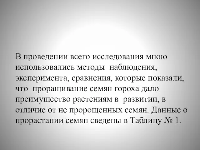 В проведении всего исследования мною использовались методы наблюдения, эксперимента, сравнения, которые