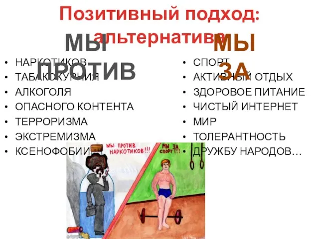 НАРКОТИКОВ ТАБАКОКУРНИЯ АЛКОГОЛЯ ОПАСНОГО КОНТЕНТА ТЕРРОРИЗМА ЭКСТРЕМИЗМА КСЕНОФОБИИ… СПОРТ АКТИВНЫЙ ОТДЫХ