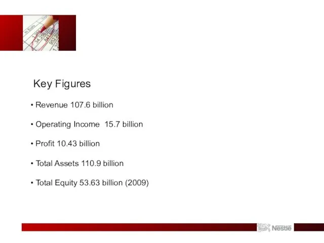 Key Figures Revenue 107.6 billion Operating Income 15.7 billion Profit 10.43