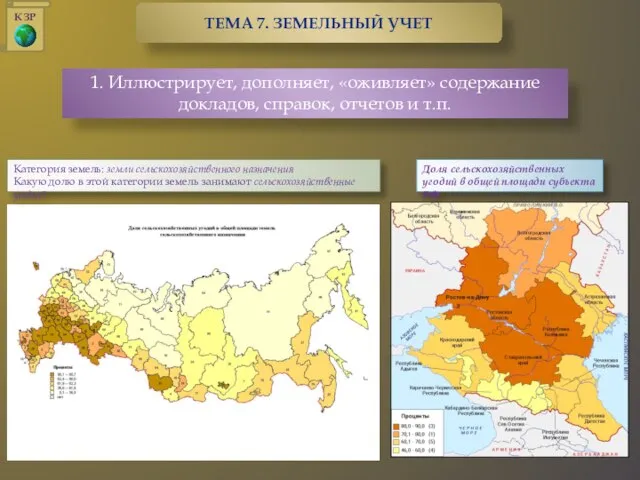 Категория земель: земли сельскохозяйственного назначения Какую долю в этой категории земель