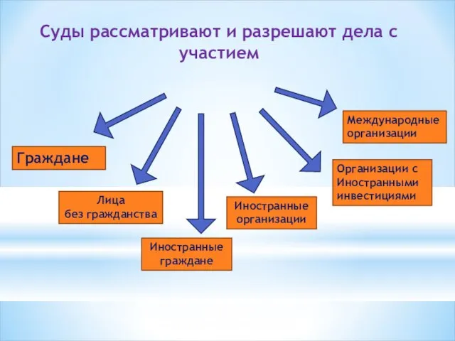 Суды рассматривают и разрешают дела с участием Граждане Лица без гражданства