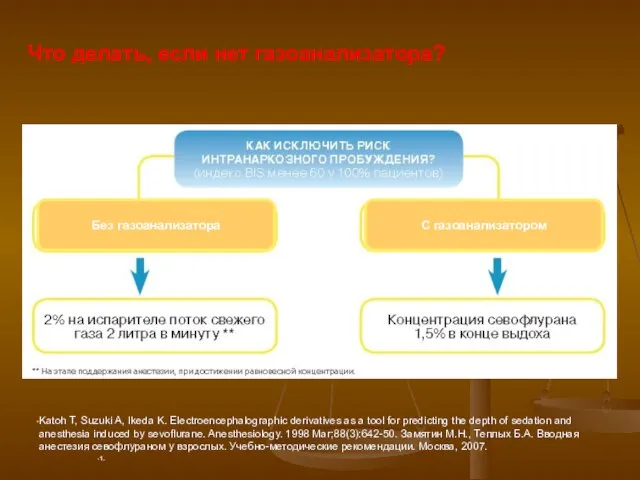 Что делать, если нет газоанализатора? Без газоанализатора С газоанализатором 1. Katoh