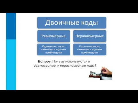 Вопрос: Почему используются и равномерные, и неравномерные коды?