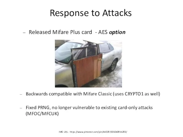 Response to Attacks Backwards compatible with Mifare Classic (uses CRYPTO1 as