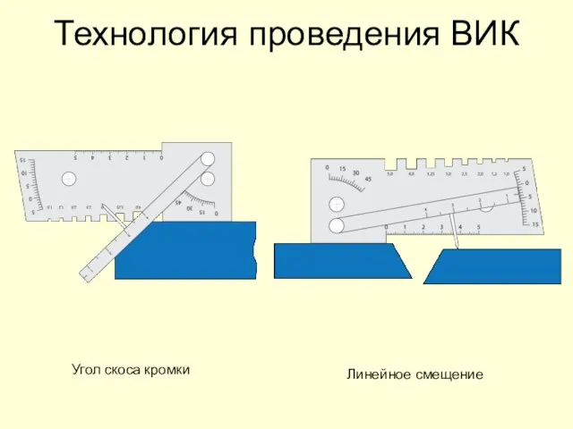 Технология проведения ВИК Угол скоса кромки Линейное смещение