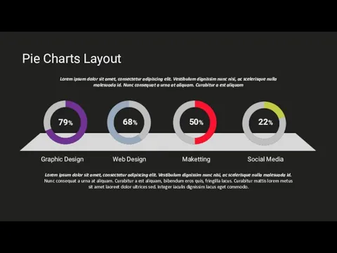 Pie Charts Layout Graphic Design Web Design Maketting Social Media Lorem