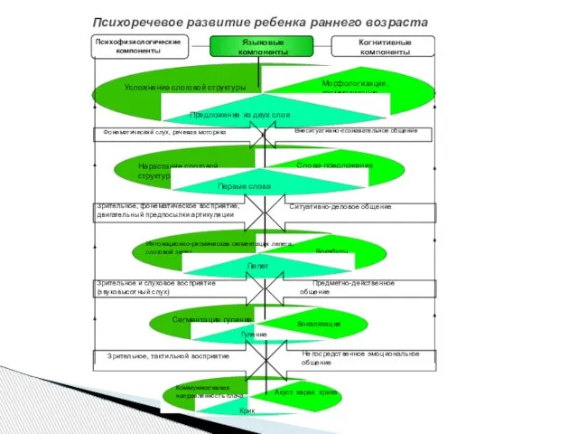 Психоречевое развитие ребенка раннего возраста Крик Акуст. харак. крика Коммуникативная направленность