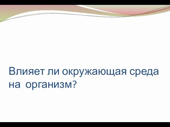 Влияет ли окружающая среда на организм?