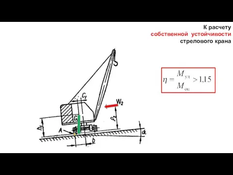 К расчету собственной устойчивости стрелового крана