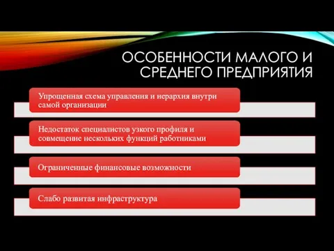 ОСОБЕННОСТИ МАЛОГО И СРЕДНЕГО ПРЕДПРИЯТИЯ