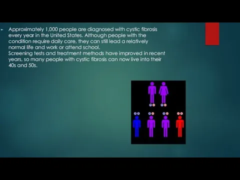 Approximately 1,000 people are diagnosed with cystic fibrosis every year in