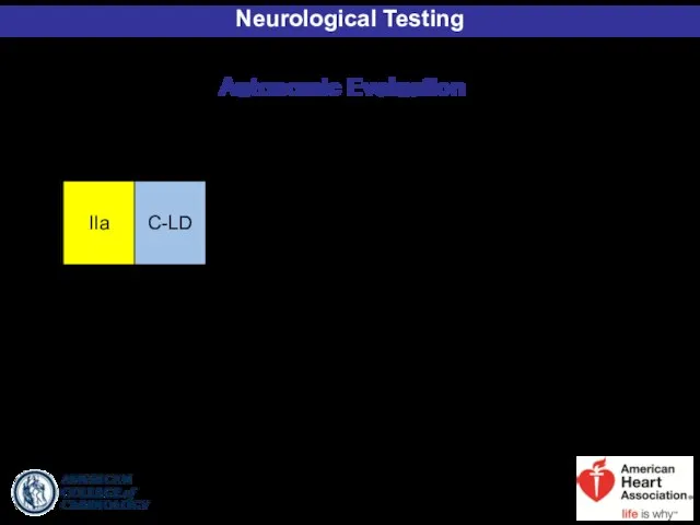 Autonomic Evaluation Neurological Testing