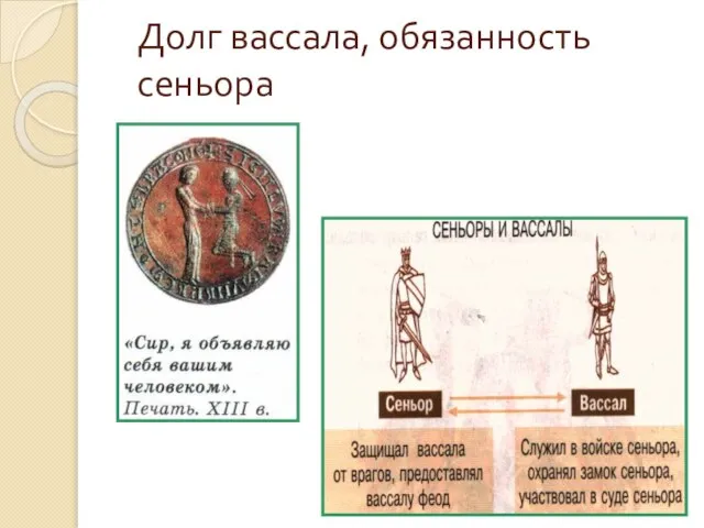 Долг вассала, обязанность сеньора