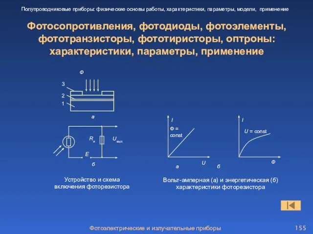 Фотосопротивления, фотодиоды, фотоэлементы, фототранзисторы, фототиристоры, оптроны: характеристики, параметры, применение I Ф