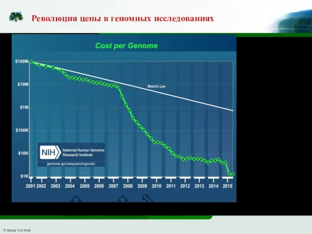 Революция цены в геномных исследованиях 454 GS20 1000 Геномов SOLiD 3.0 Illumina GA2