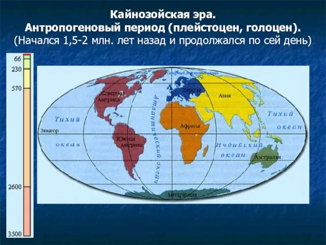 Кайнозойская эра. Антропогеновый период (плейстоцен, голоцен). (Hачался 1,5-2 млн. лет назад и продолжался по сей день)