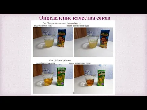 Определение качества соков