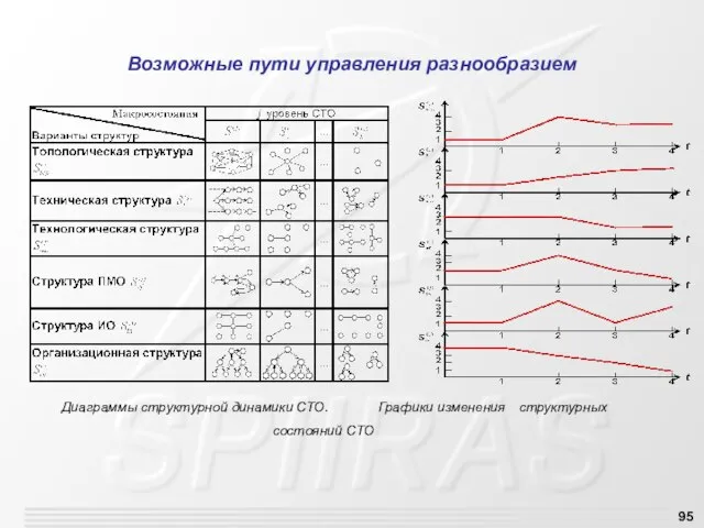 Возможные пути управления разнообразием Диаграммы структурной динамики СТО. Графики изменения структурных состояний СТО