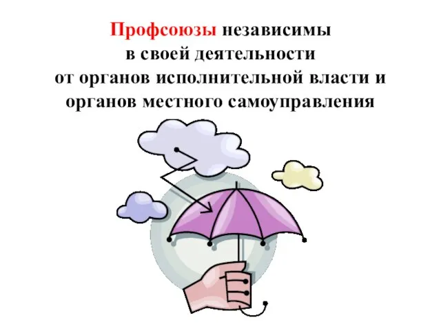 Профсоюзы независимы в своей деятельности от органов исполнительной власти и органов местного самоуправления