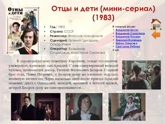 Отцы и дети (мини-сериал) (1983) Год: 1983 Страна: СССР Режиссер: Вячеслав