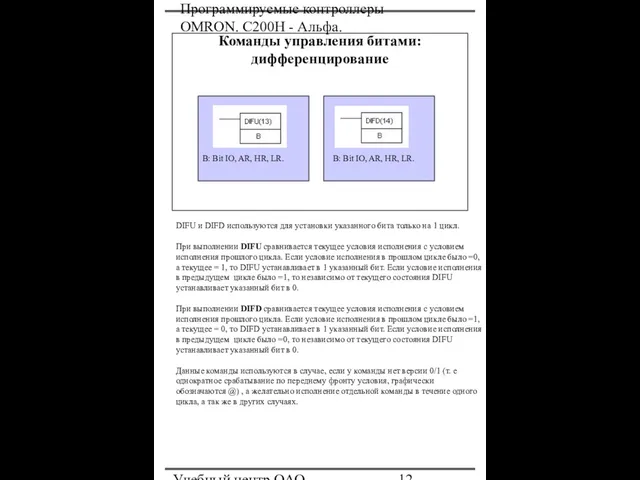 Программируемые контроллеры OMRON. С200Н - Альфа. Учебный центр ОАО "Северсталь" Команды