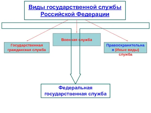 Государственная гражданская служба Правоохранительная (Иные виды) служба Федеральная государственная служба Виды