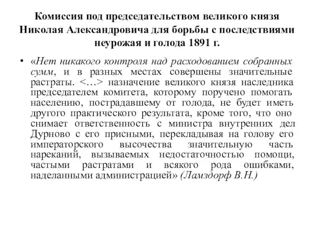 Комиссия под председательством великого князя Николая Александровича для борьбы с последствиями