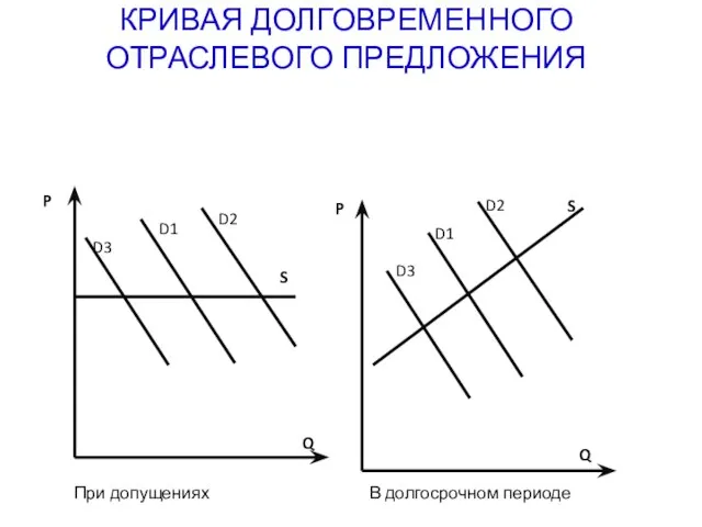 КРИВАЯ ДОЛГОВРЕМЕННОГО ОТРАСЛЕВОГО ПРЕДЛОЖЕНИЯ P Q Q P S S D1