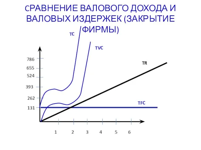 CРАВНЕНИЕ ВАЛОВОГО ДОХОДА И ВАЛОВЫХ ИЗДЕРЖЕК (ЗАКРЫТИЕ ФИРМЫ) 131 262 393