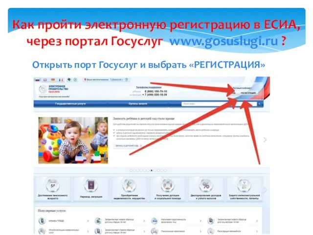 Как пройти электронную регистрацию в ЕСИА, через портал Госуслуг www.gosuslugi.ru ?