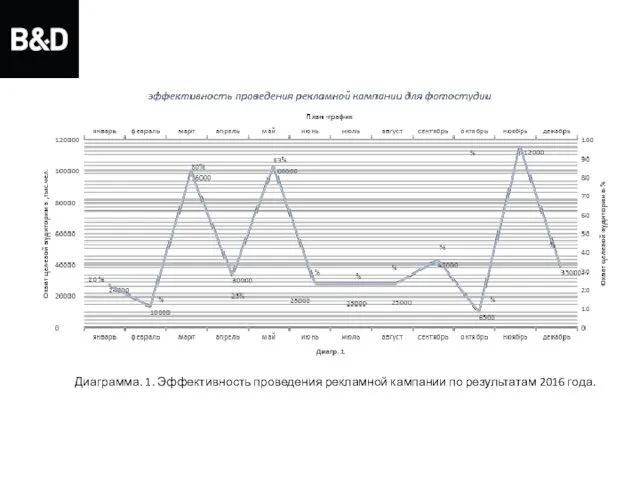 Диаграмма. 1. Эффективность проведения рекламной кампании по результатам 2016 года.