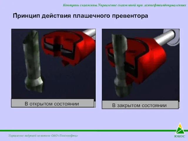 ЮКОС Управление кадровой политики ОАО «Томскнефть» • В открытом состоянии В