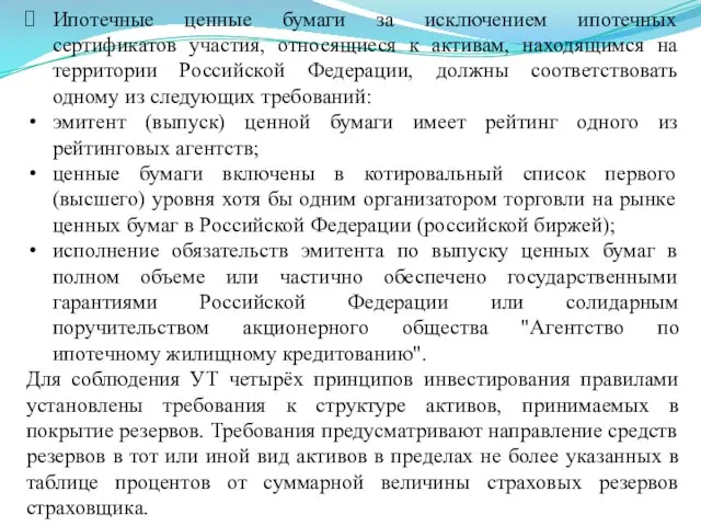 Ипотечные ценные бумаги за исключением ипотечных сертификатов участия, относящиеся к активам,