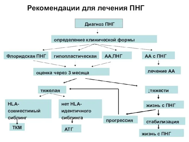 Рекомендации для лечения ПНГ Диагноз ПНГ определение клинической формы Флоридская ПНГ