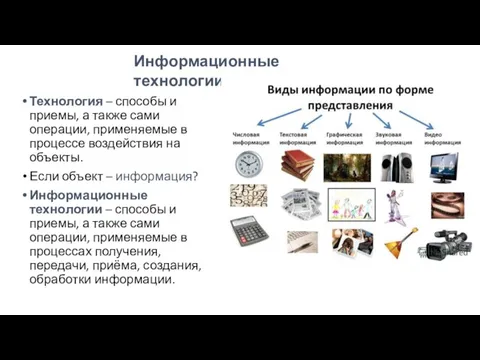 Технология – способы и приемы, а также сами операции, применяемые в